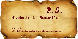 Mladoniczki Samuella névjegykártya
